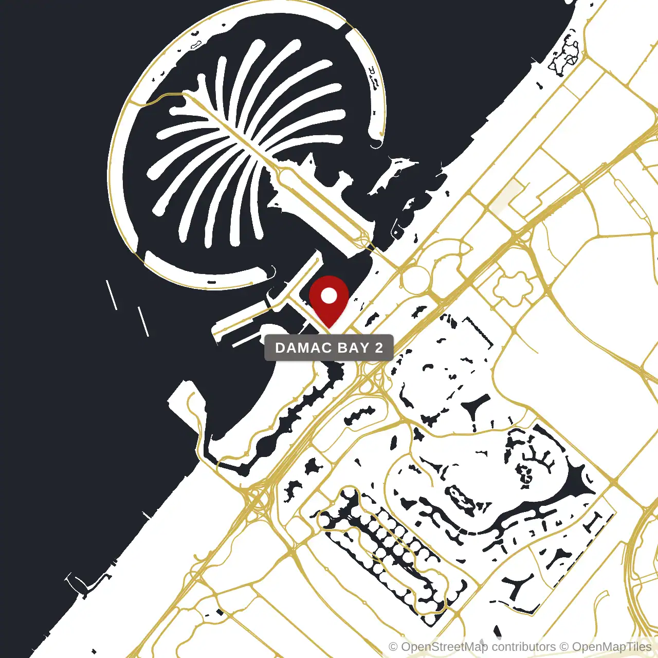 Расположение Damac Bay 2 на карте: Дубай Харбор, Dubai