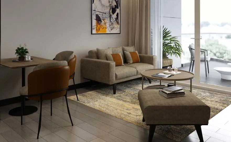 Damac Hills 2 - Hotel Edge by Rotana — гостиная