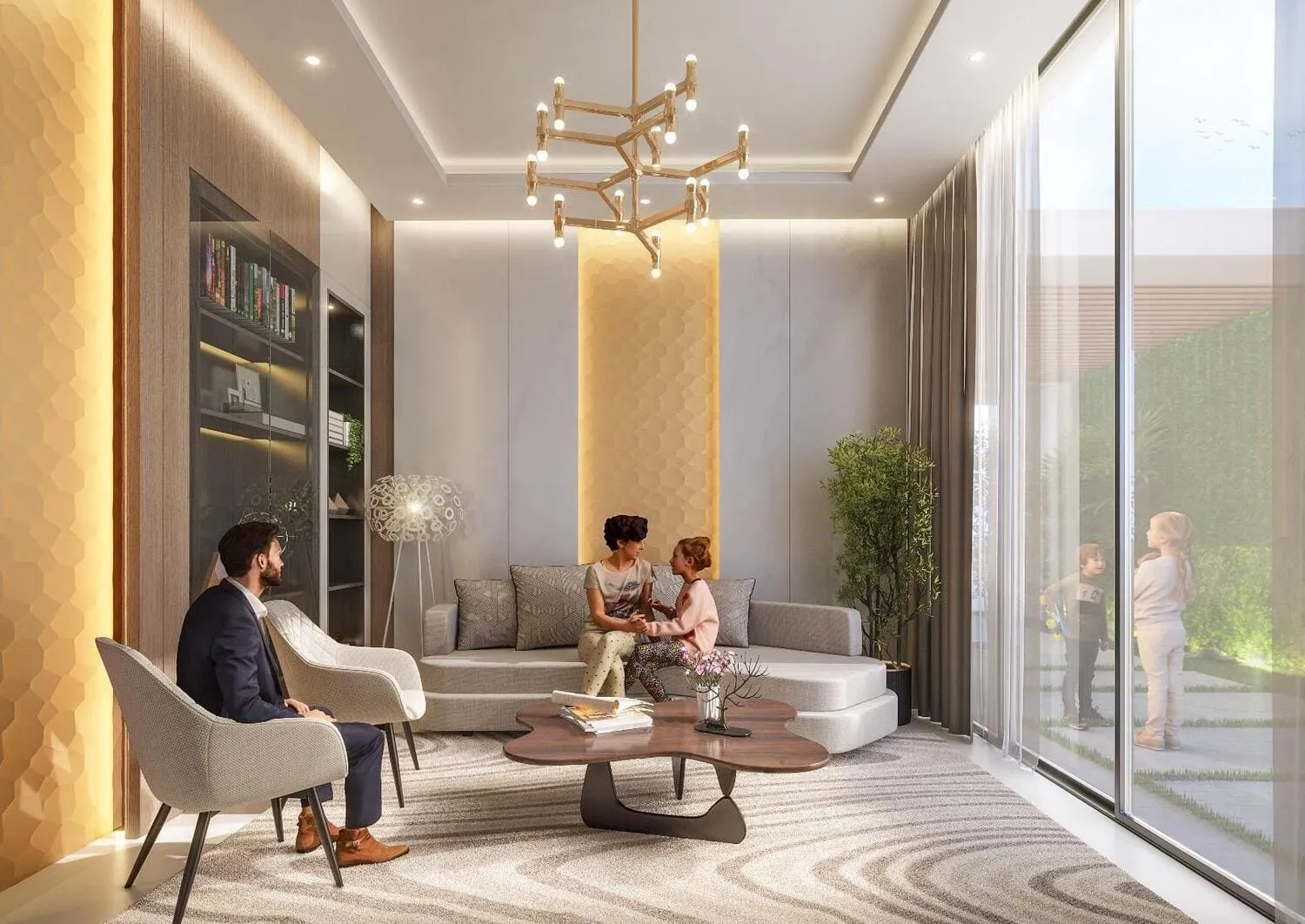 Damac Hills 2 - Park Greens — интерьер гостиной