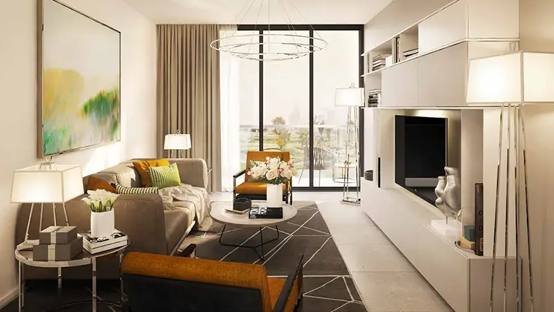 Damac Hills - Golf Gate 2 — интерьер гостиной