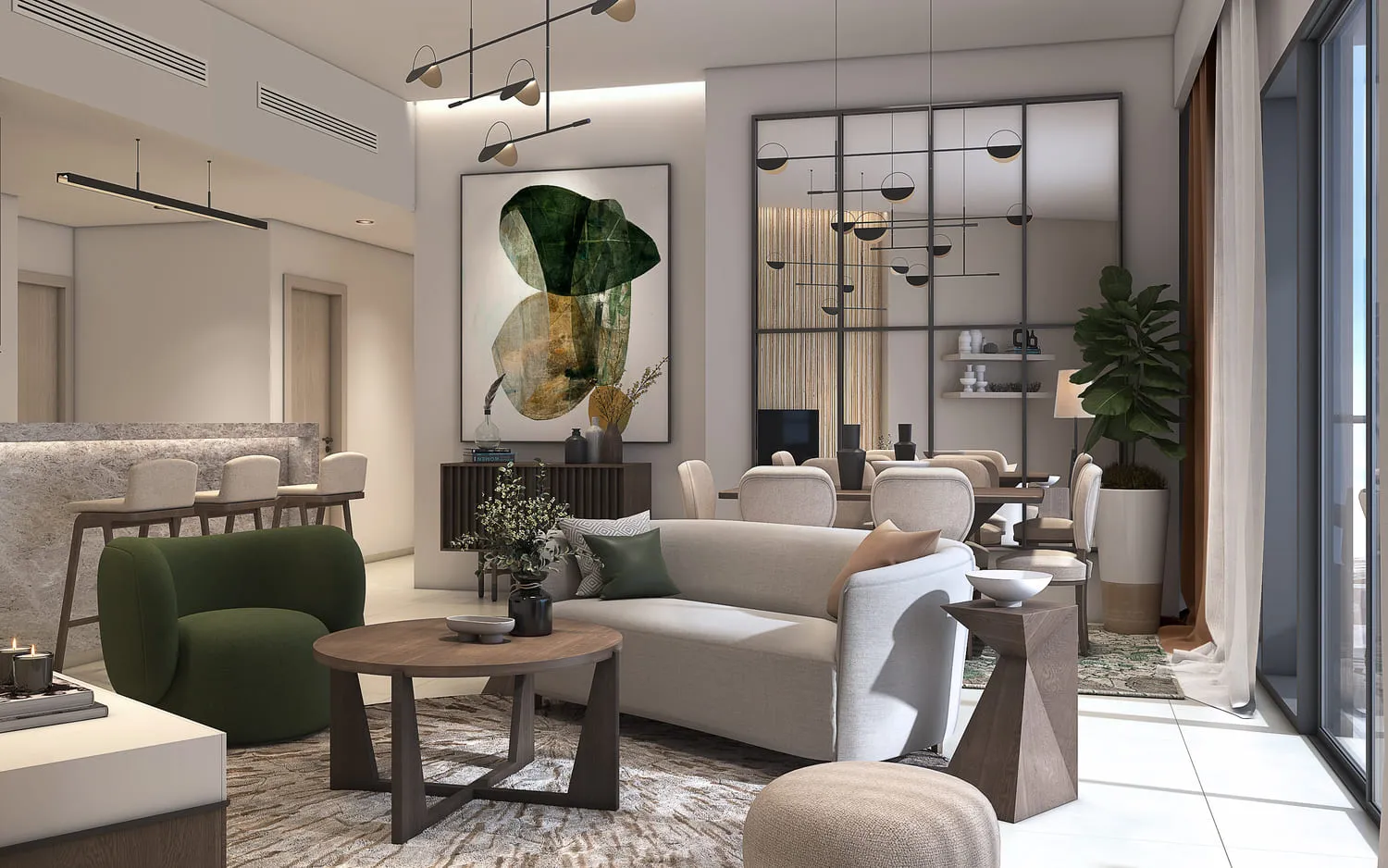 Damac Hills - Golf Gate — интерьер гостиной, фото 8