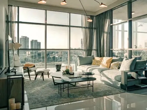 Damac Hills - Park Town — интерьер гостиной