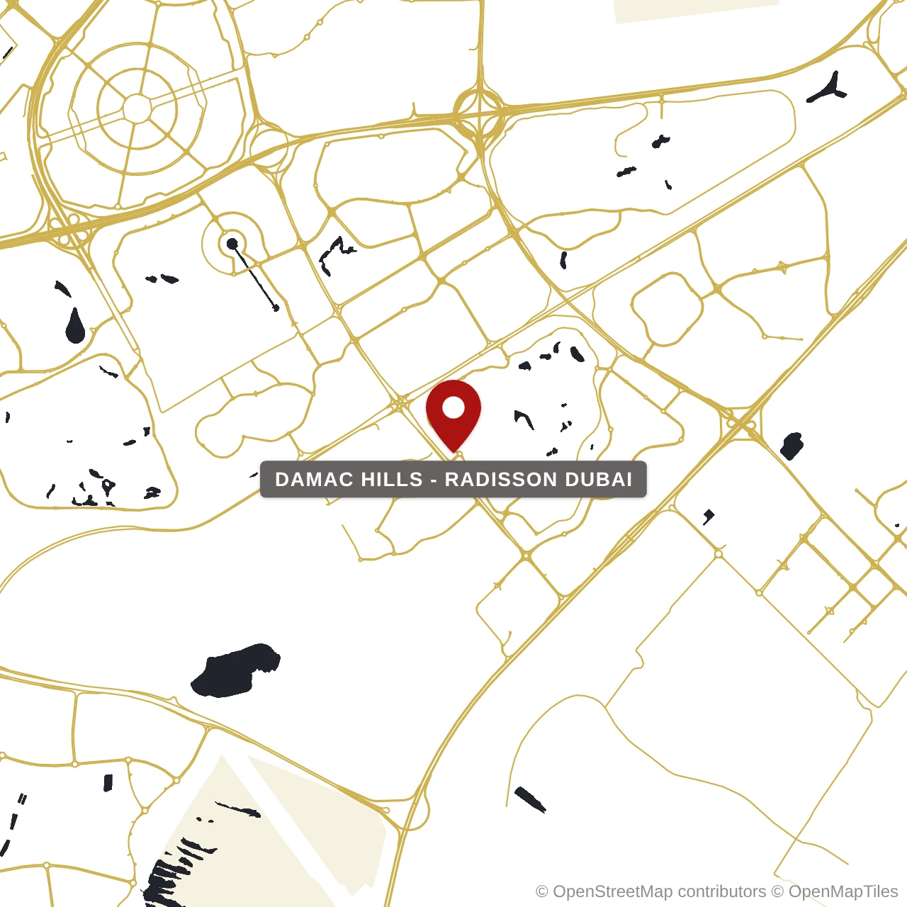 Расположение Damac Hills – Radisson Dubai на карте: Дамак Хиллс, Dubai