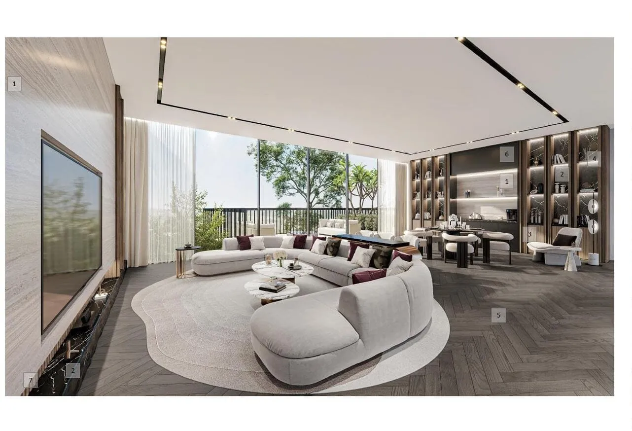 Damac Hills - Utopia — интерьер гостиной