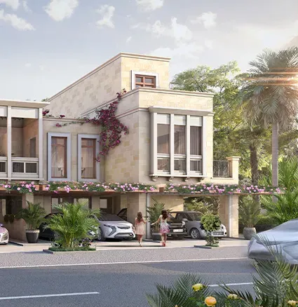 Damac Lagoons Monte Carlo — фасад таунхауса