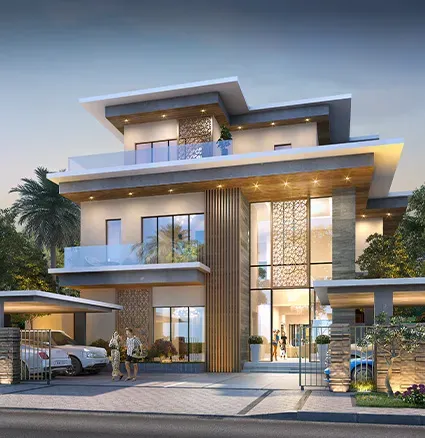 Damac Lagoons Monte Carlo — фасад виллы