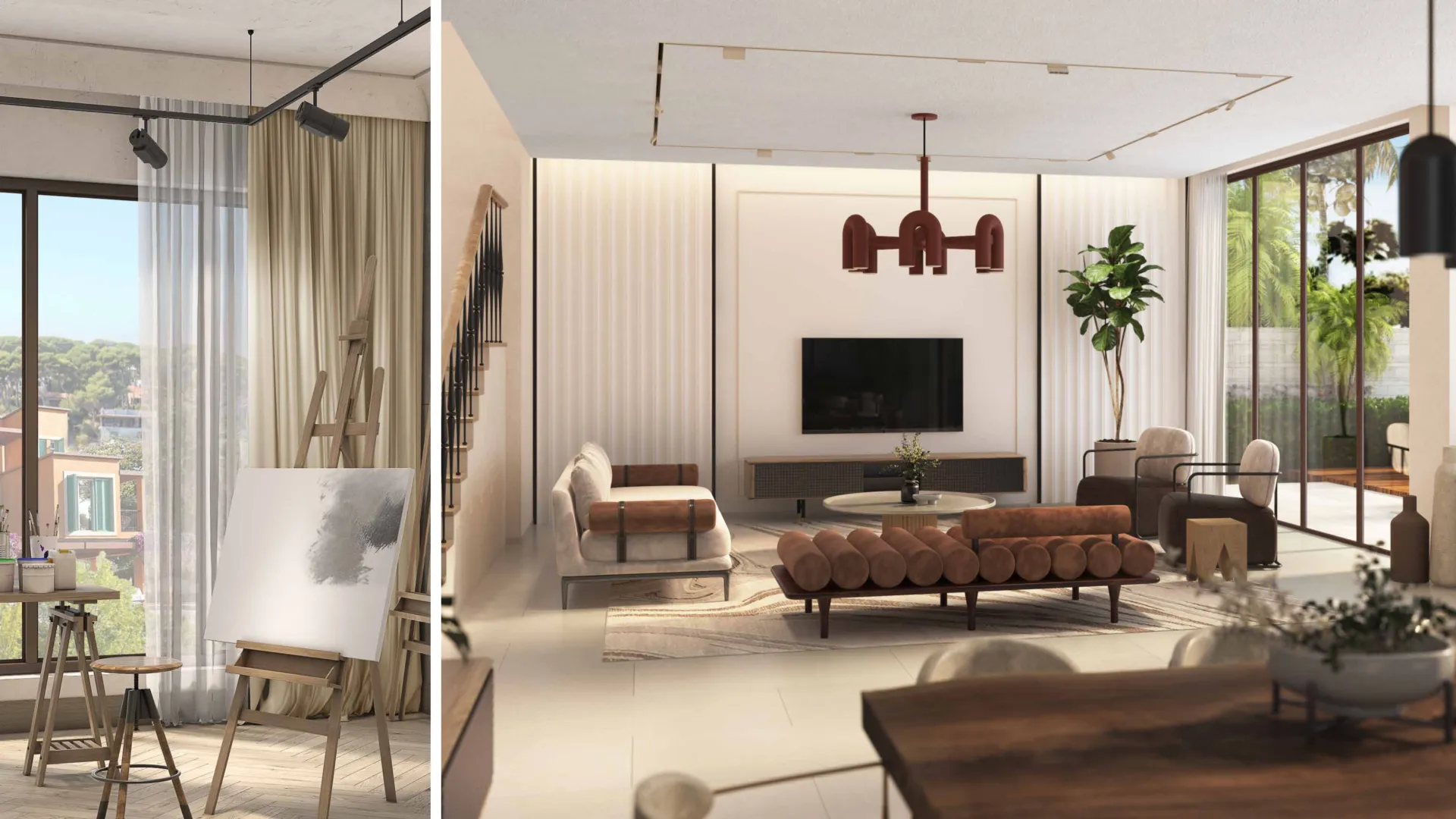 Damac Lagoons Monte Carlo — интерьер гостиной