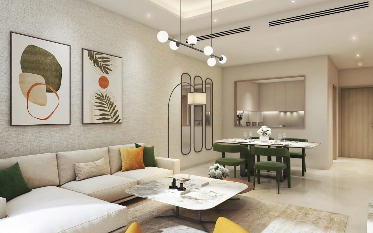Damac Riverside Views — интерьер гостиной, фото 8