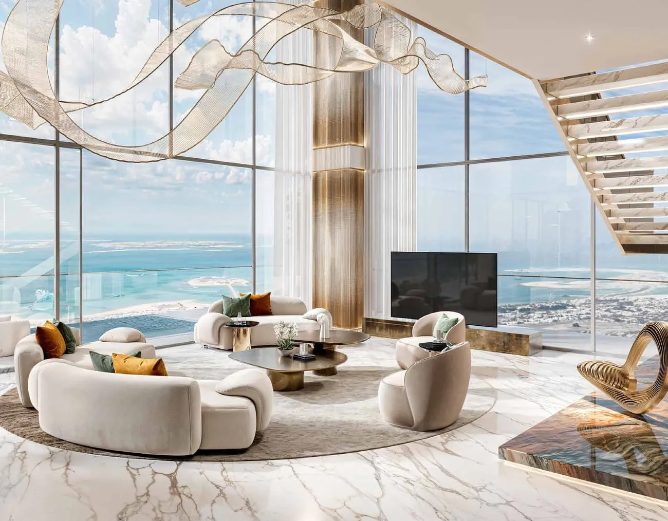 Damac Safa Gate — интерьер гостиной