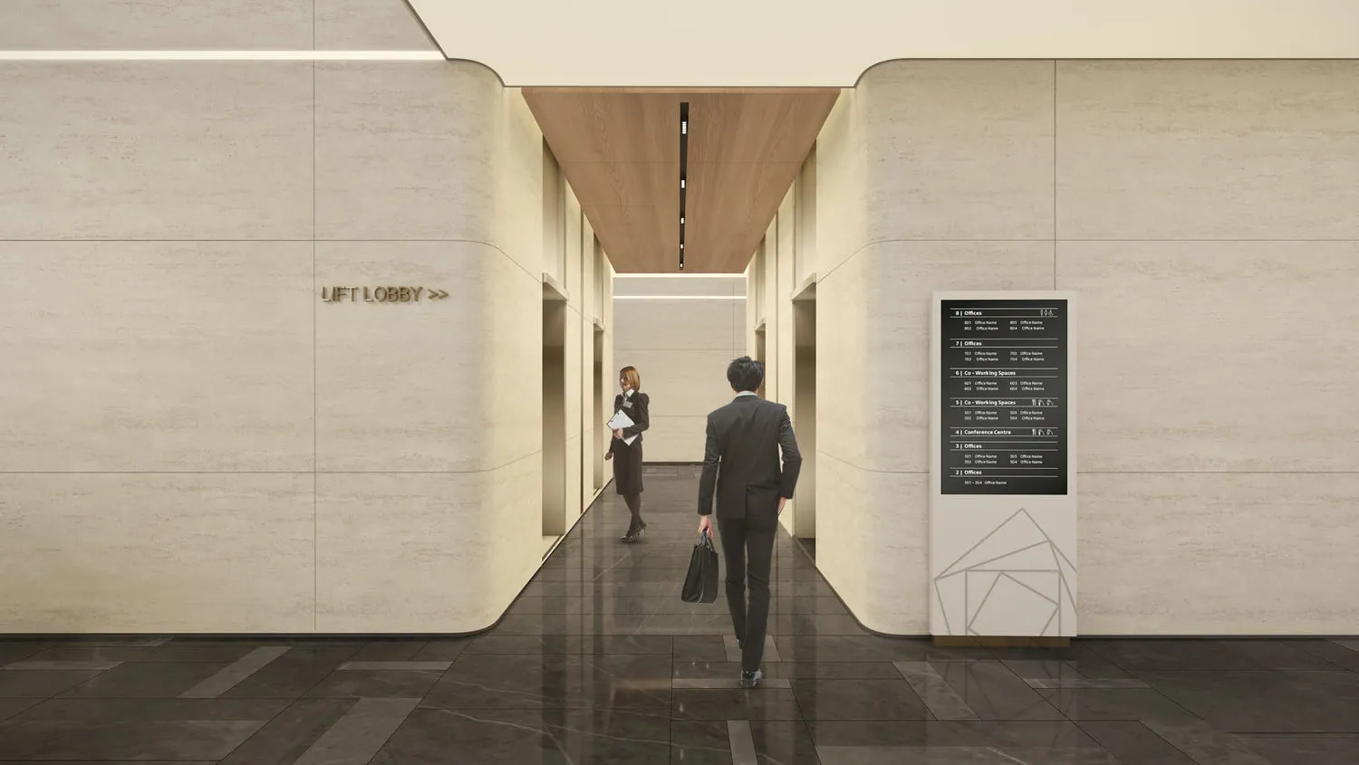 DIFC Living — лифтовой холл
