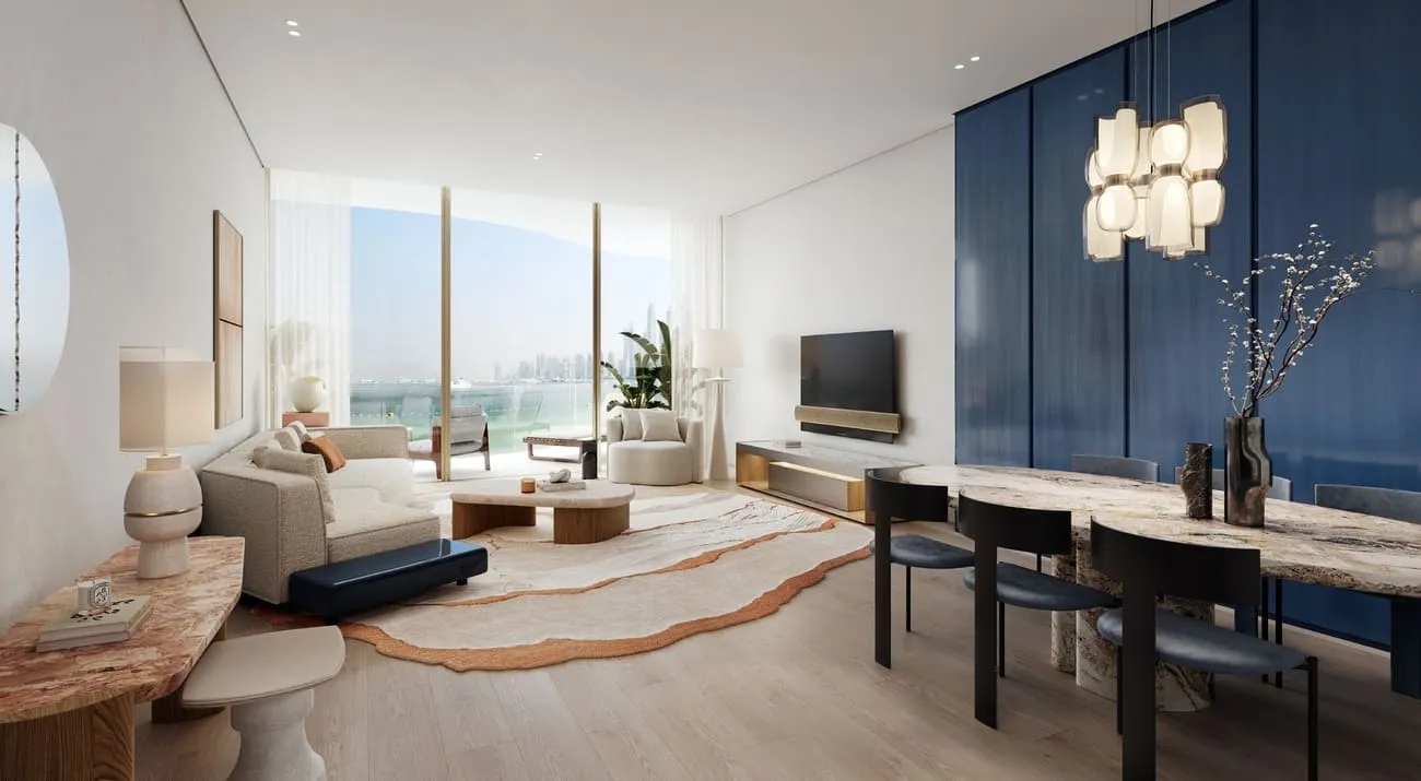 Dubai Harbour Residence — интерьер гостиной, фото 6