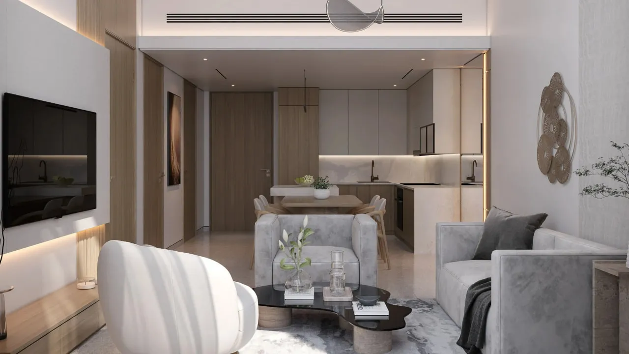 Elevia Residences 3 — кухня-гостиная