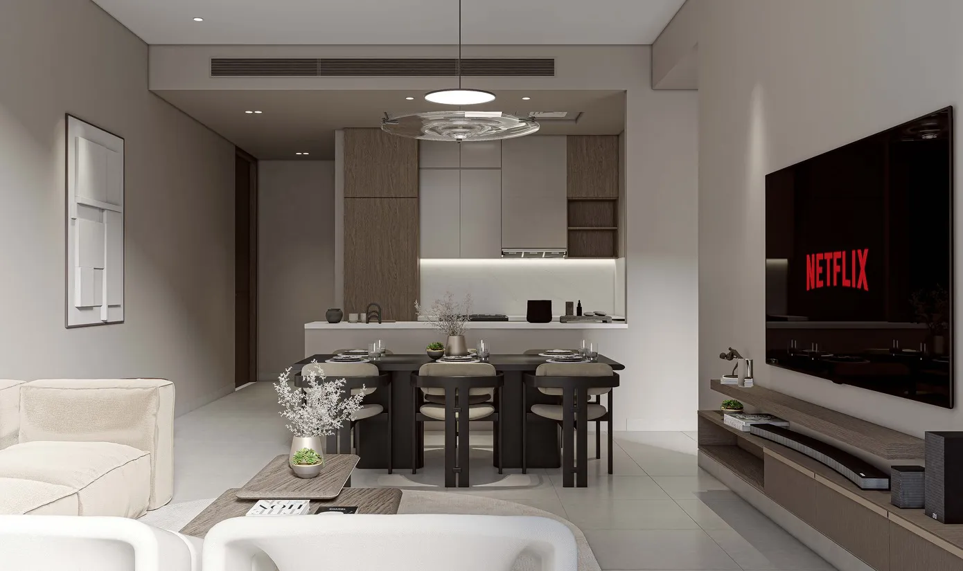 Elevia Residences — кухня-гостиная