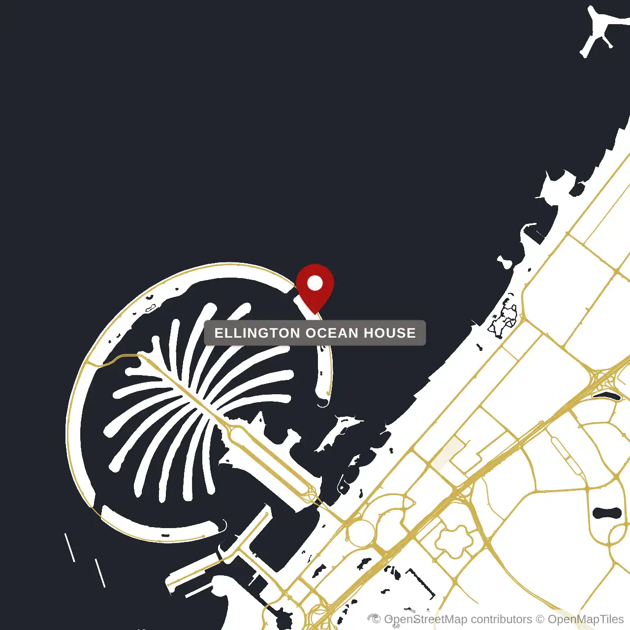 Расположение Ellington Ocean House на карте: Пальма Джумейра, Dubai