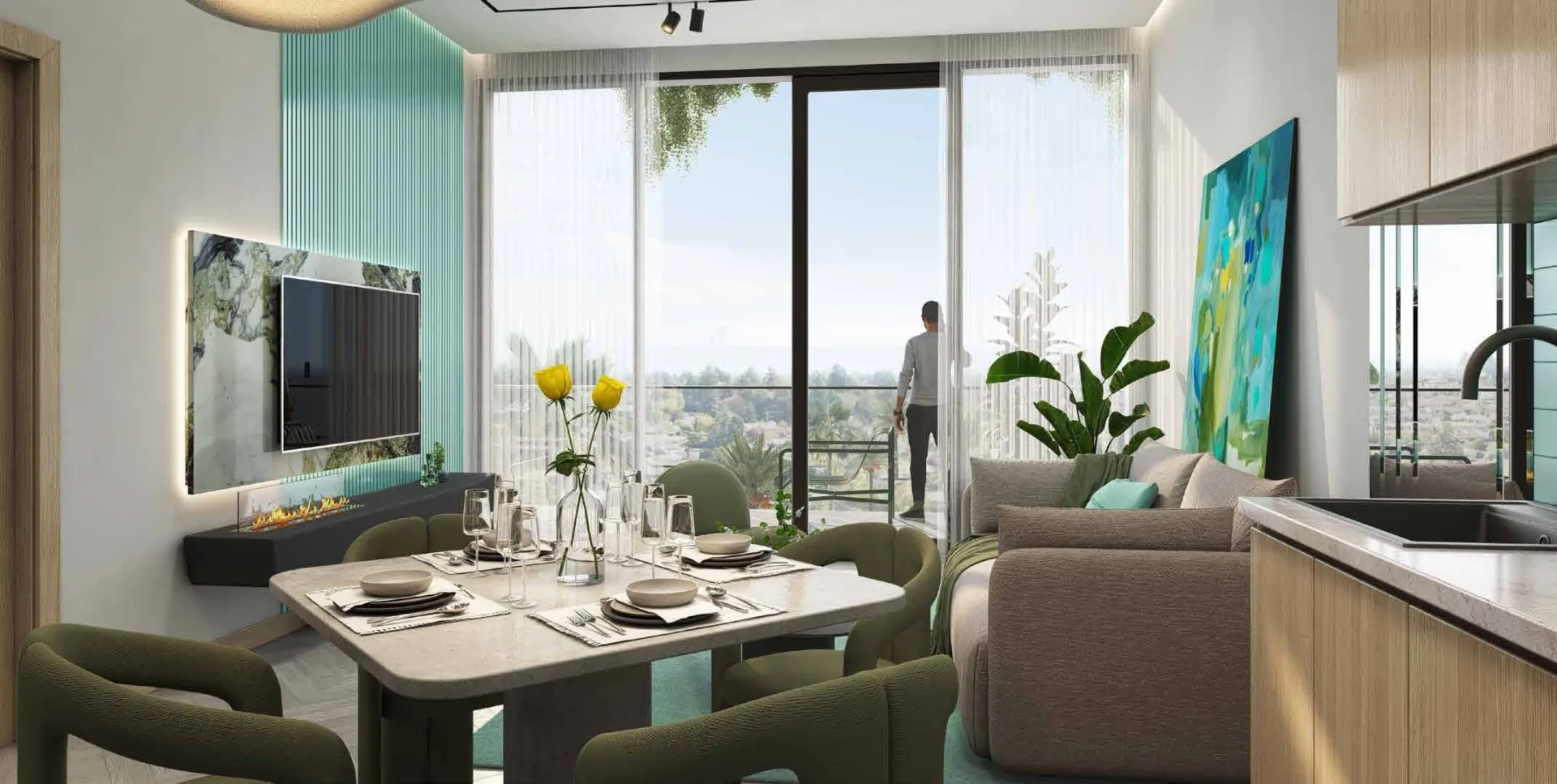 Elo 2 and 3 Damac — интерьер гостиной, фото 9