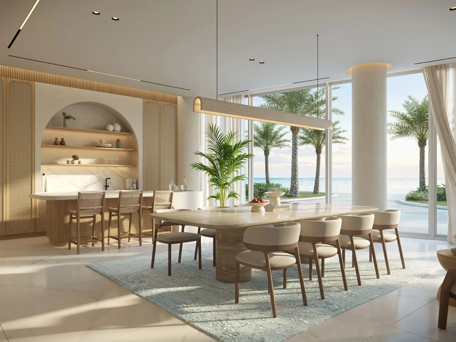 Fahid Beach Terraces — обеденная зона