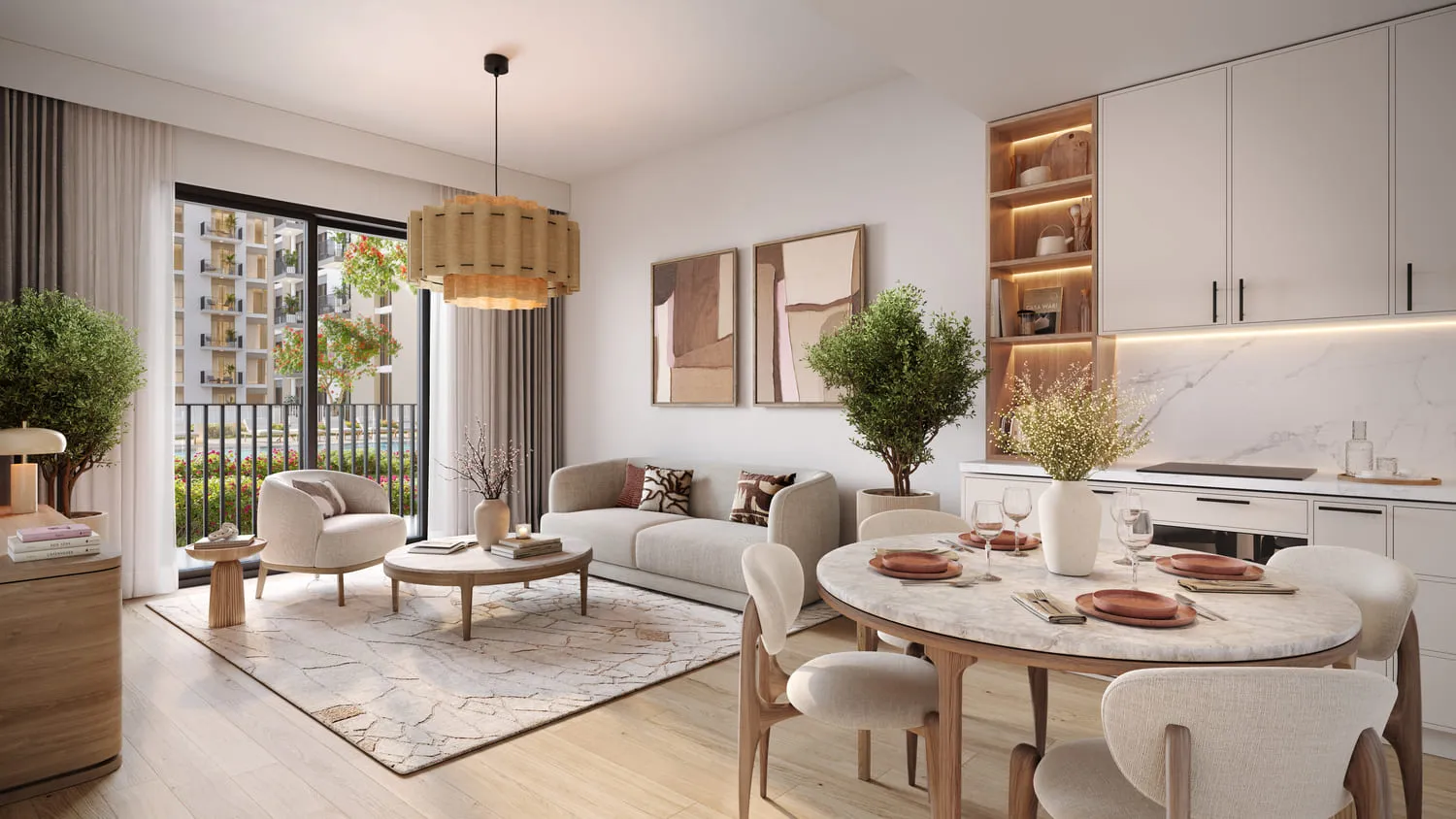 Fiori Residences — кухня-гостиная