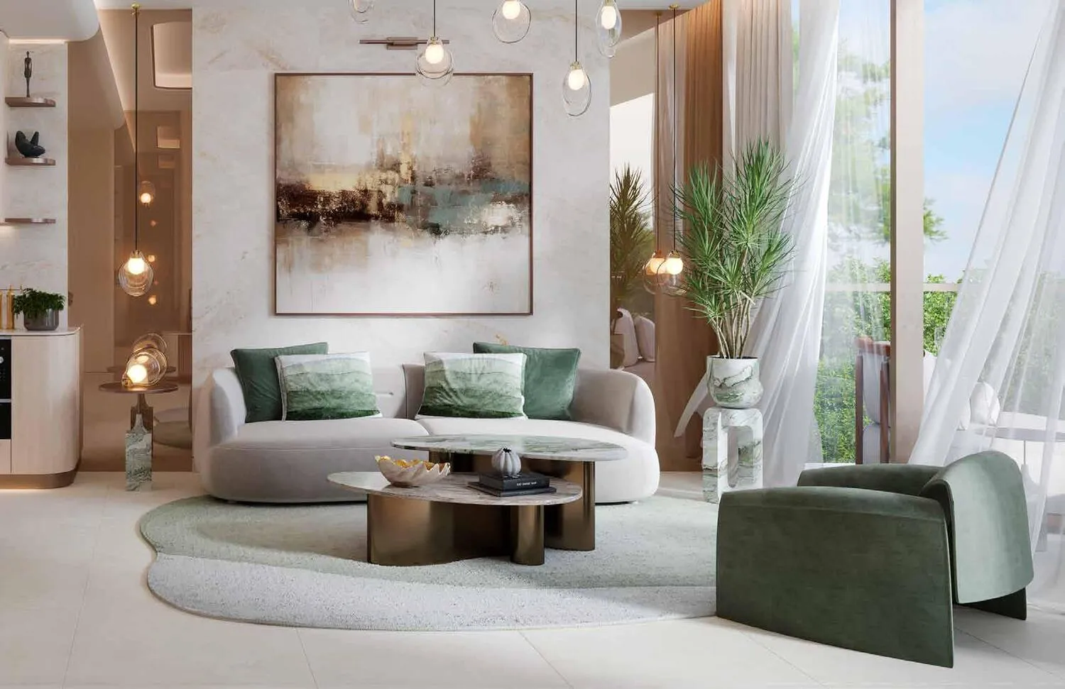 Flow Residences — интерьер гостиной