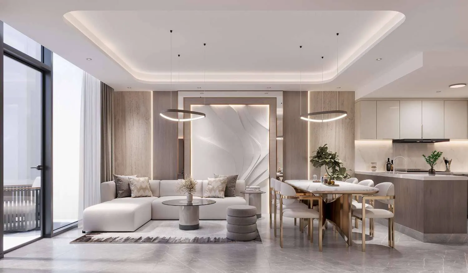 Future Residence — интерьер гостиной