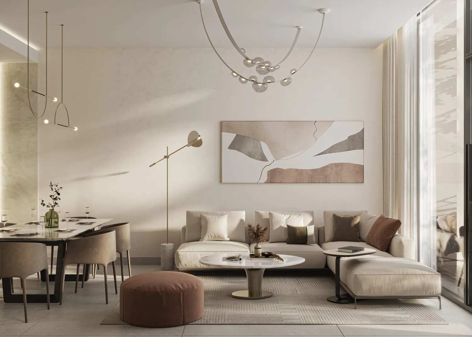 Gharbi 1 Residences — интерьер гостиной, фото 4