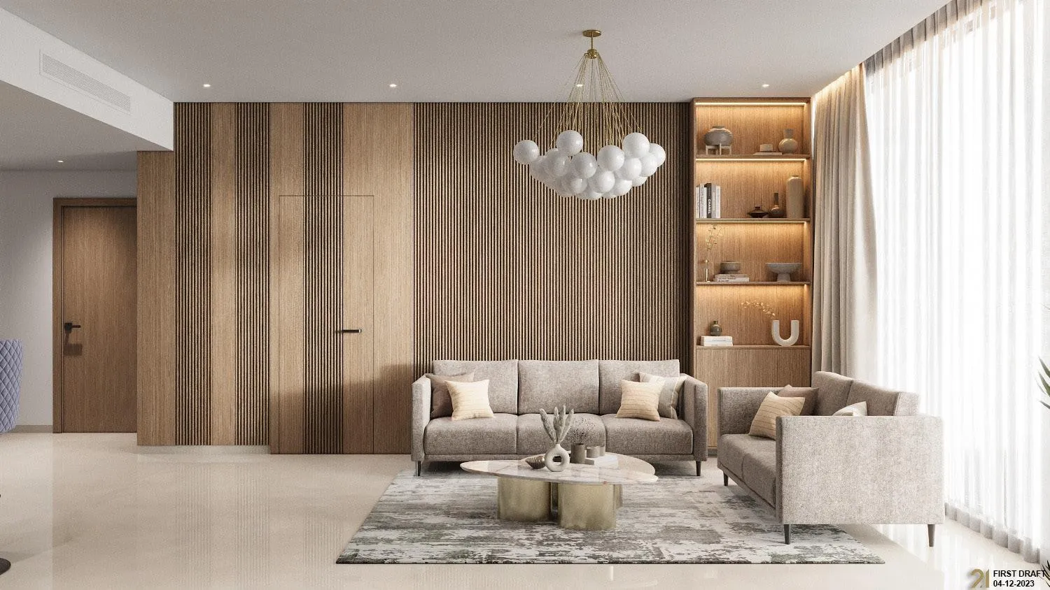 Golden Wood Views V — интерьер гостиной, фото 6