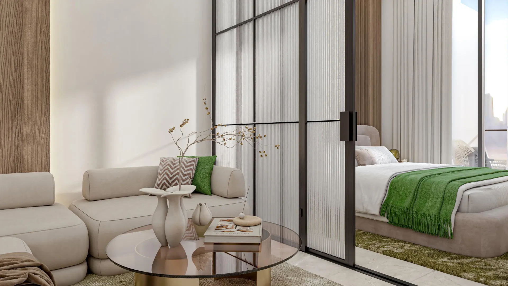 Golf Terrace Residences — гостиная и спальня