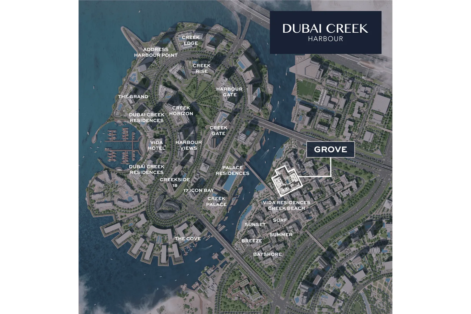 Grove Creek Beach в районе Dubai Creek Harbour — фото 13