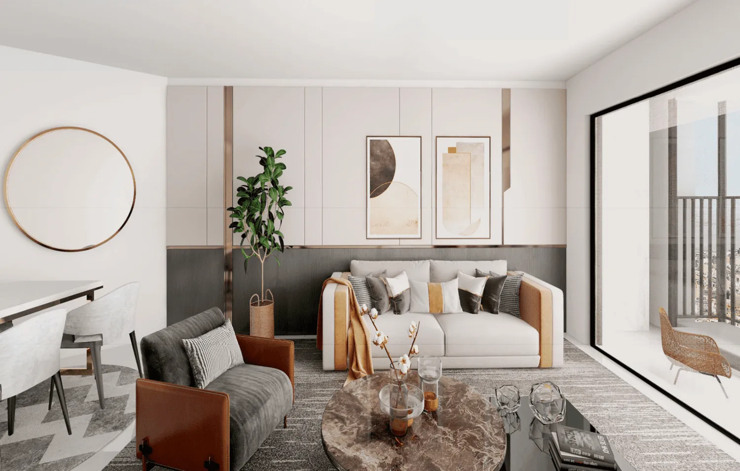 Gulf Tower — интерьер гостиной