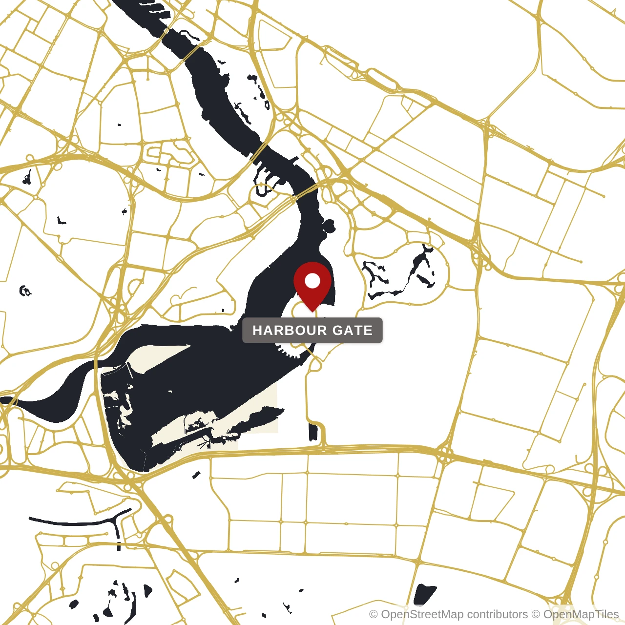 Расположение Harbour Gate на карте: Дубай Крик Харбор, Dubai