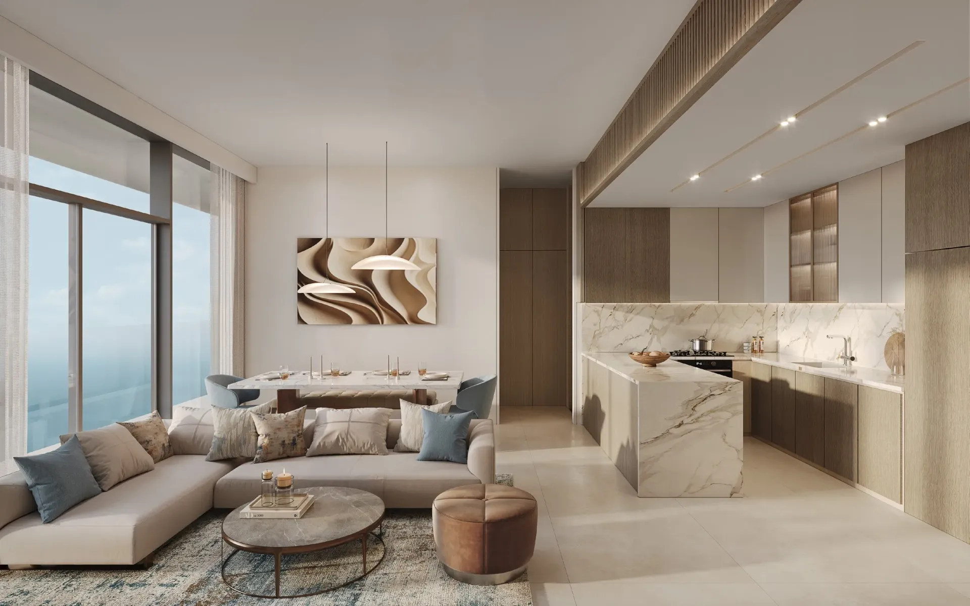 Hilton Residences — кухня-гостиная