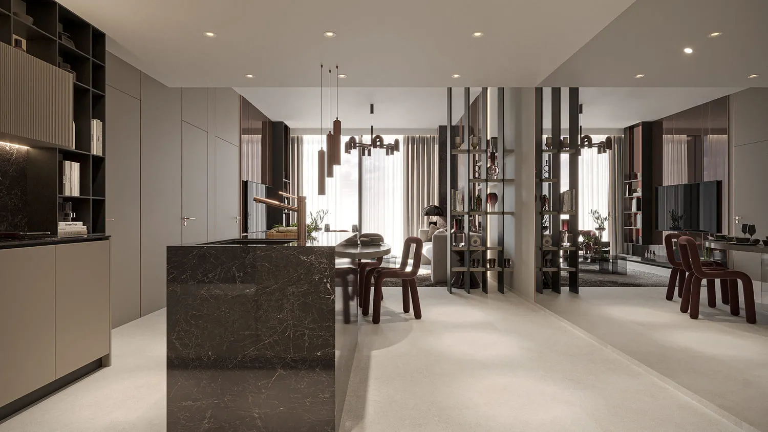 Hyde Walk Residence — кухня-гостиная
