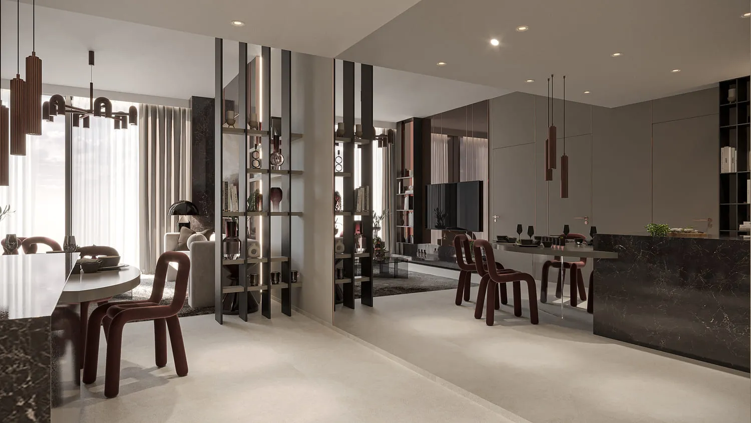 Hyde Walk Residence — кухня-гостиная, фото 13