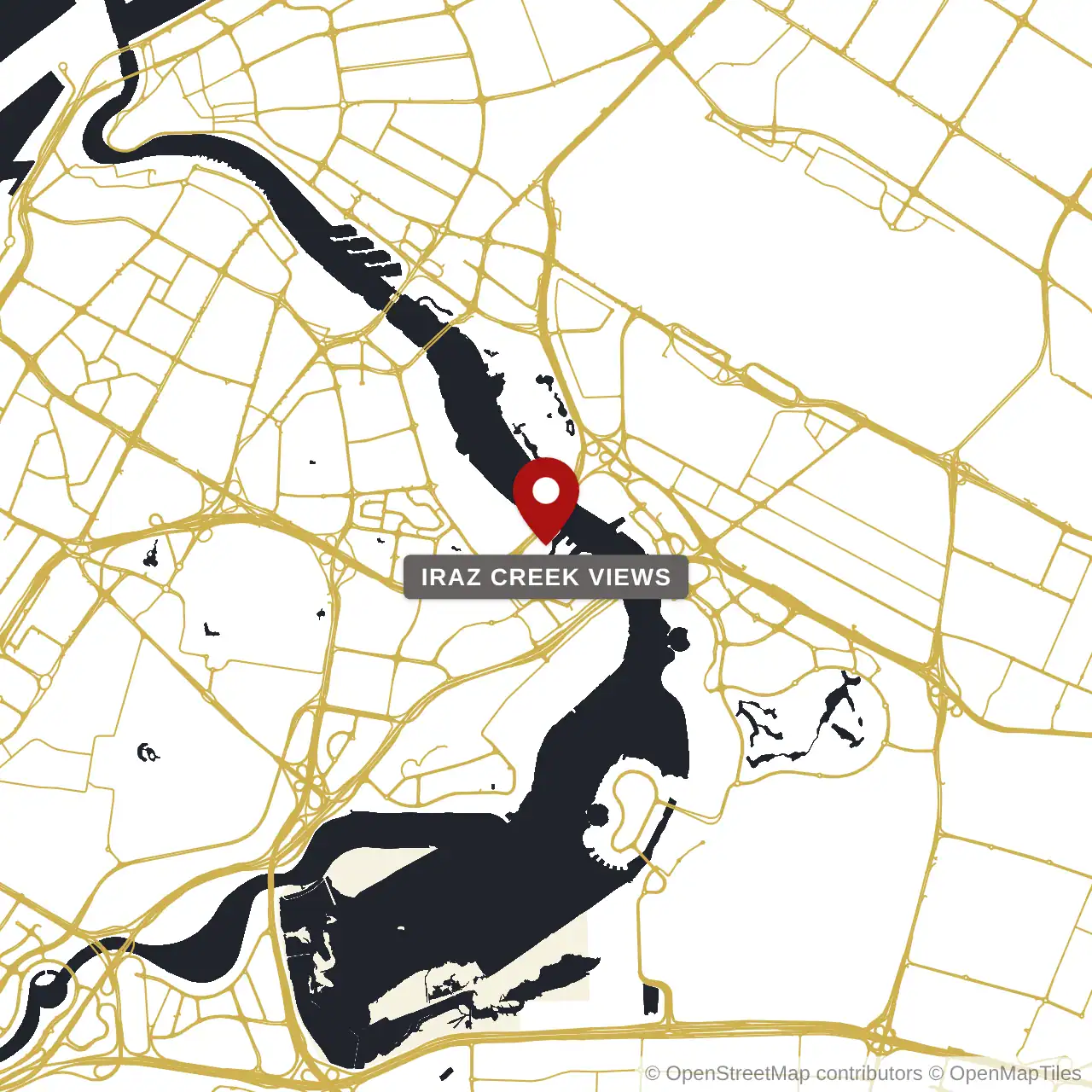 Расположение Iraz Creek Views на карте: Аль-Джаддаф Уотерфронт, Dubai