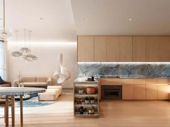 Isla Private Residences — кухня-гостиная