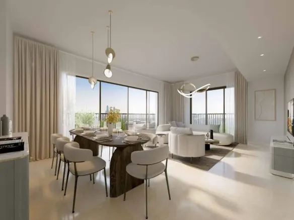 Jawaher Residences Maryam Island — интерьер гостиной