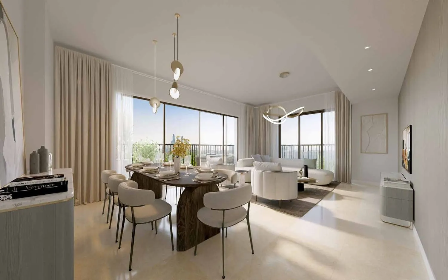 Jawaher Residences Maryam Island — интерьер гостиной