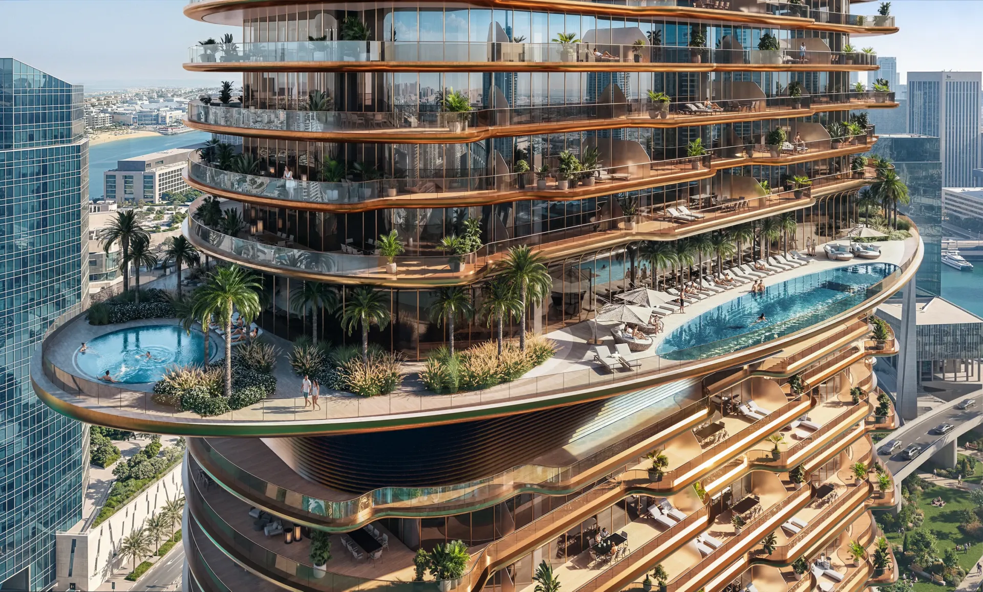 Jumeirah Residences at Al Maryah Island — терраса с бассейном