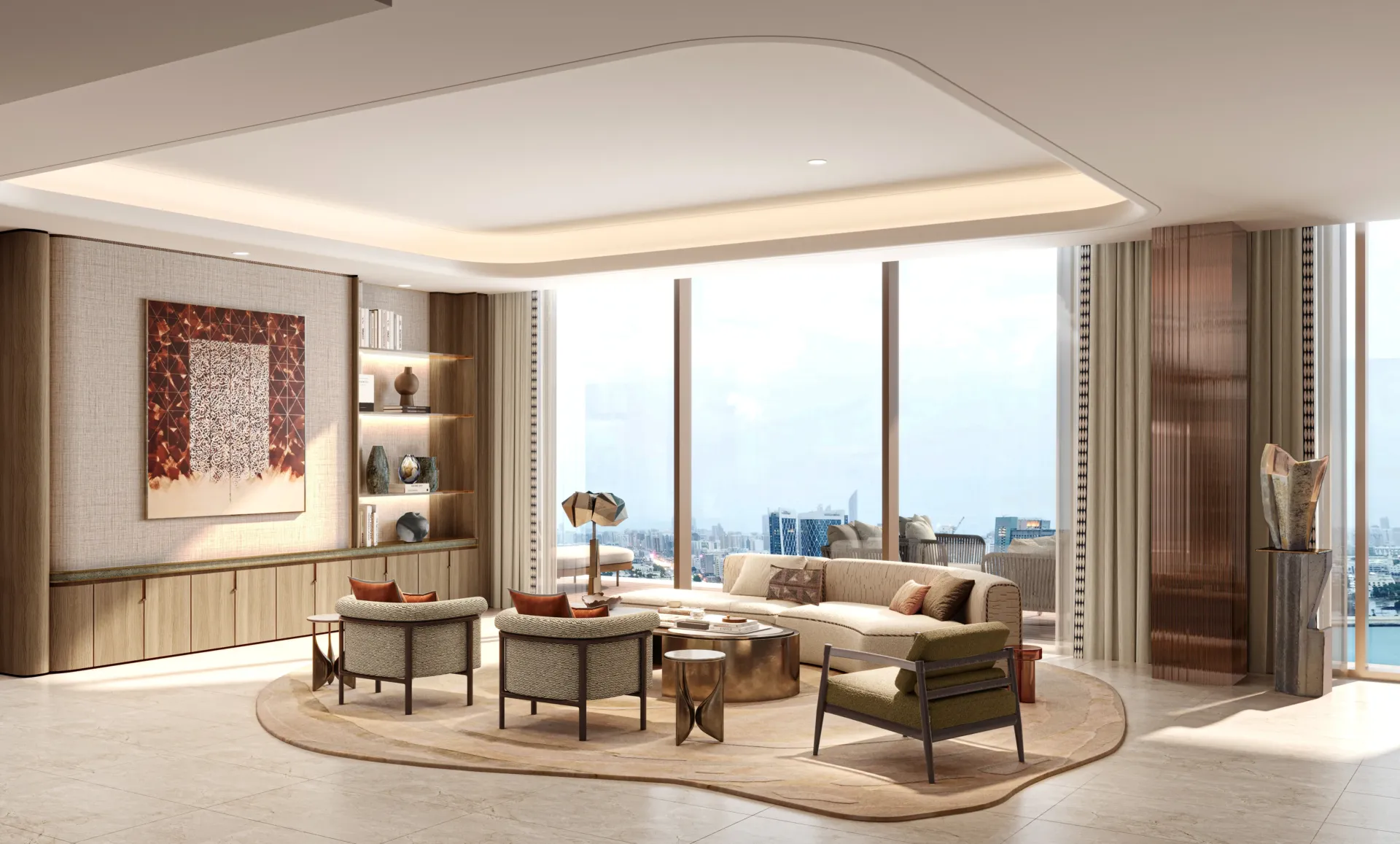 Jumeirah Residences at Al Maryah Island — интерьер гостиной