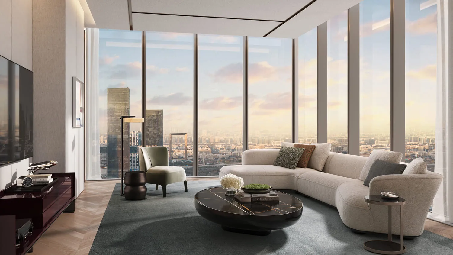 Jumeirah Residences Emirates Towers — интерьер гостиной, фото 12