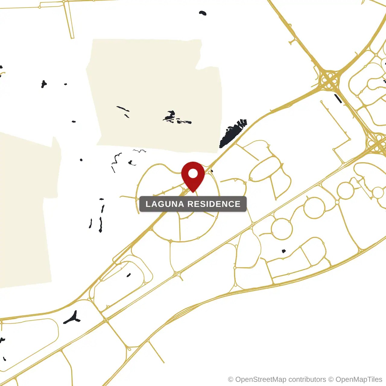 Расположение Laguna Residence на карте: Сити оф Арабия, Dubai