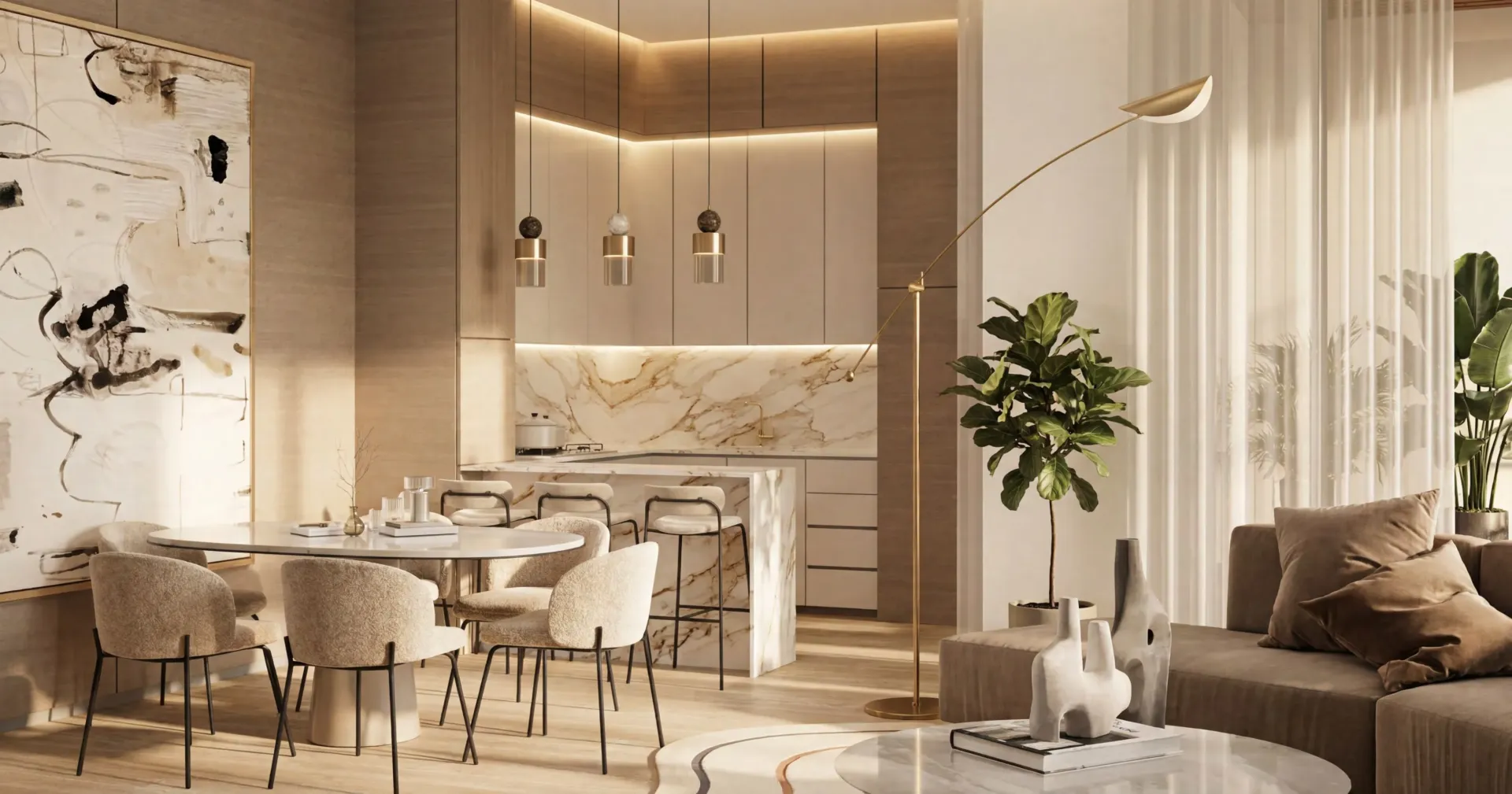 Lunaya Terraces — кухня-гостиная