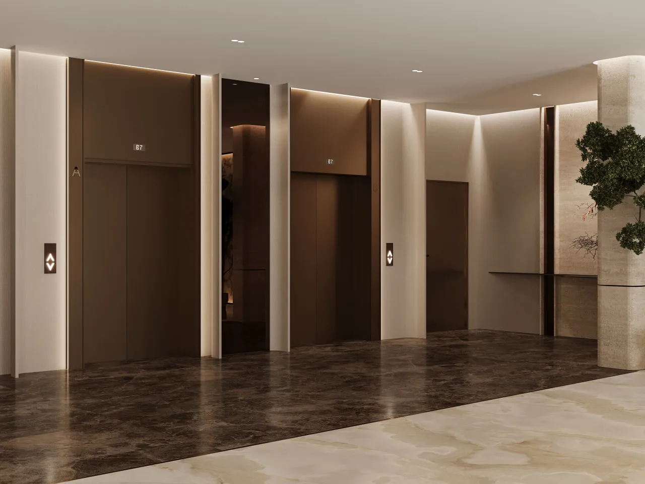 Luzora Residence — лифтовой холл