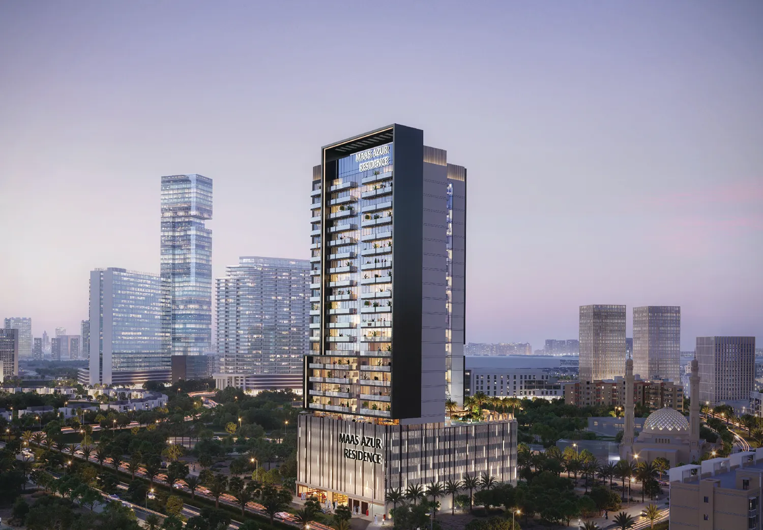 Maas Azurline Residences в районе JVC (Джумейра Вилладж Серкл) — фото 1