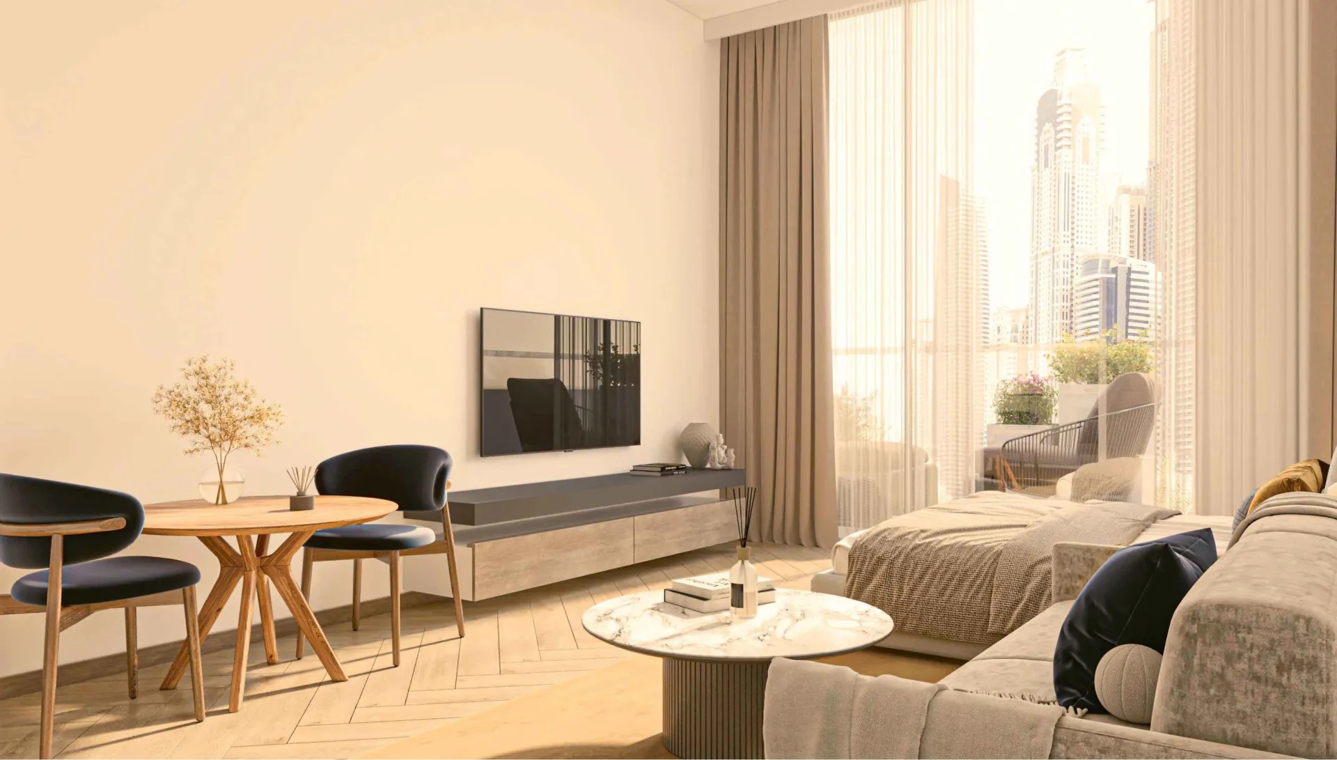 Maas Azurline Residences — интерьер гостиной