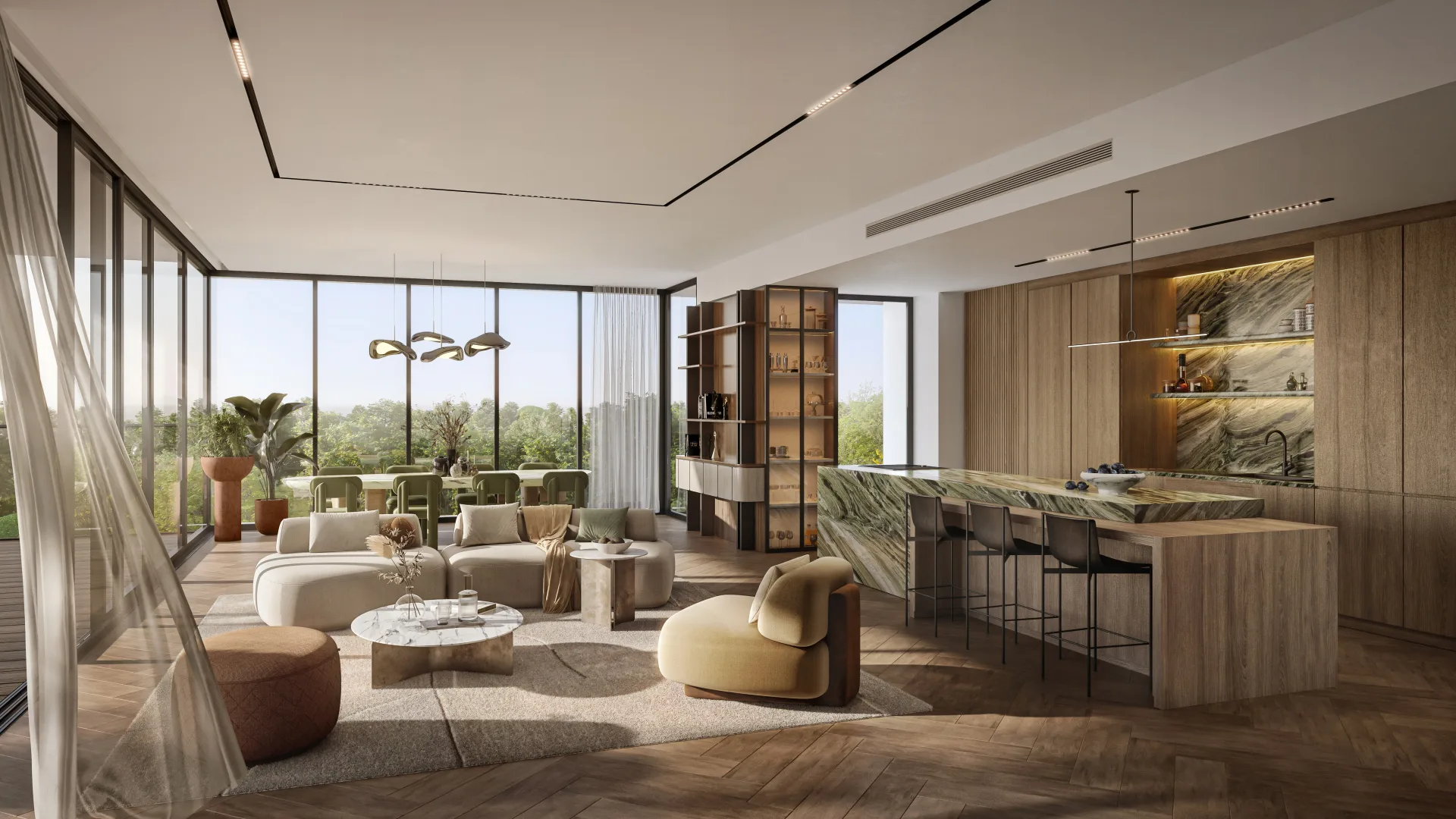 Maravelle Residences — кухня-гостиная