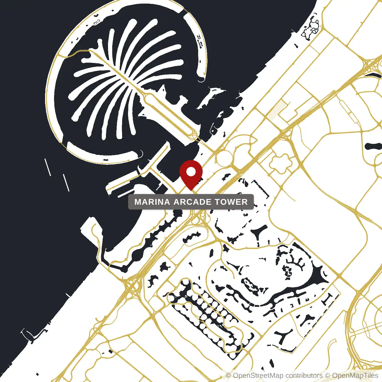 Расположение Marina Arcade Tower на карте: Дубай Марина, Dubai