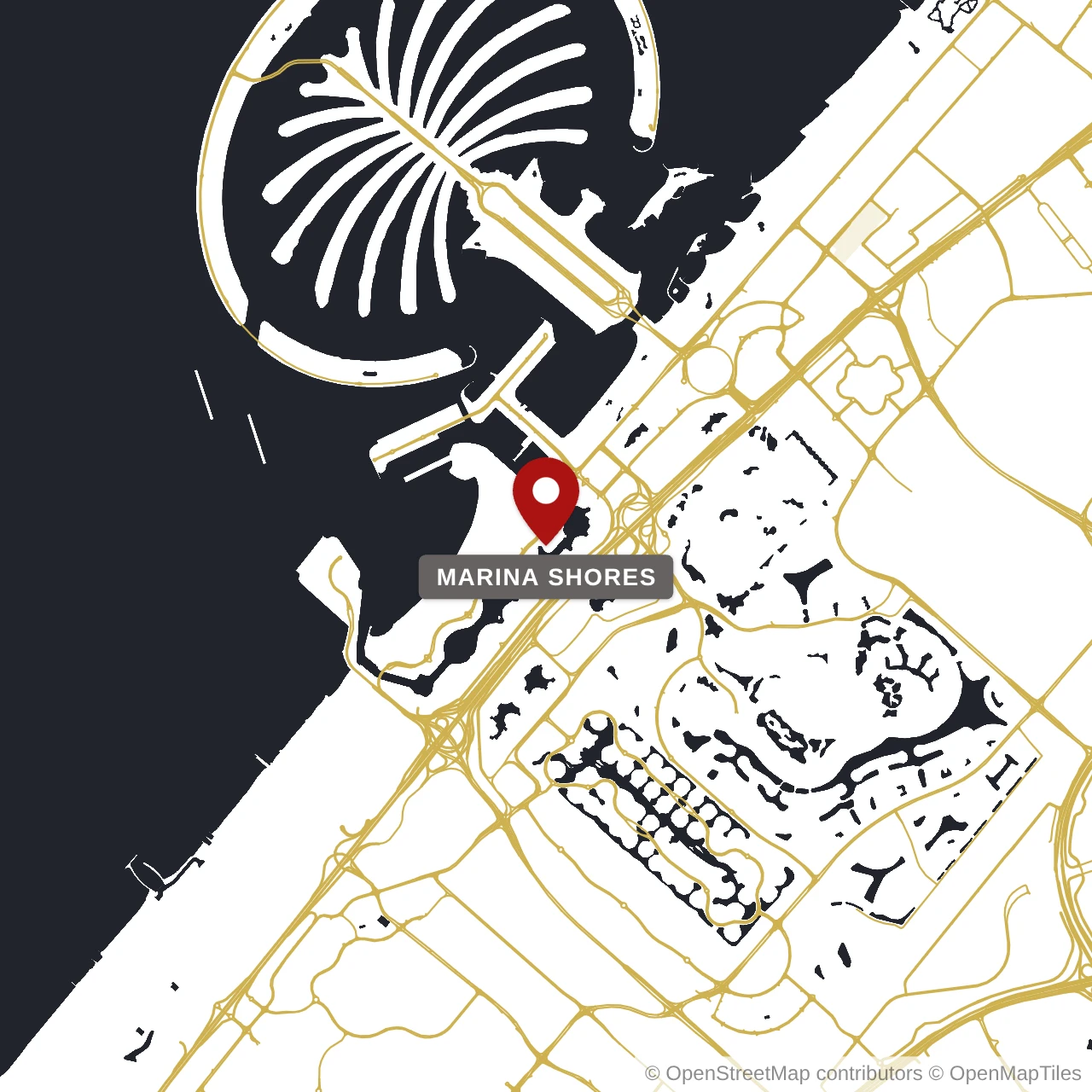 Расположение Marina Shores на карте: Джумейра Бич Резиденс (JBR), Dubai
