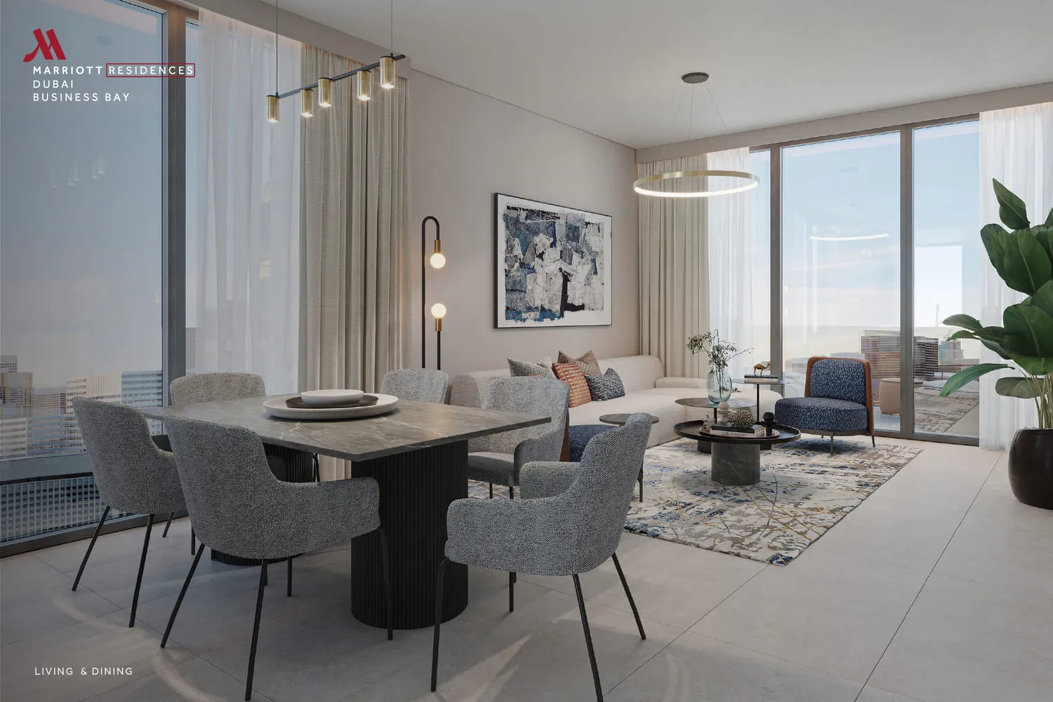 Marriott Residences — гостиная и столовая