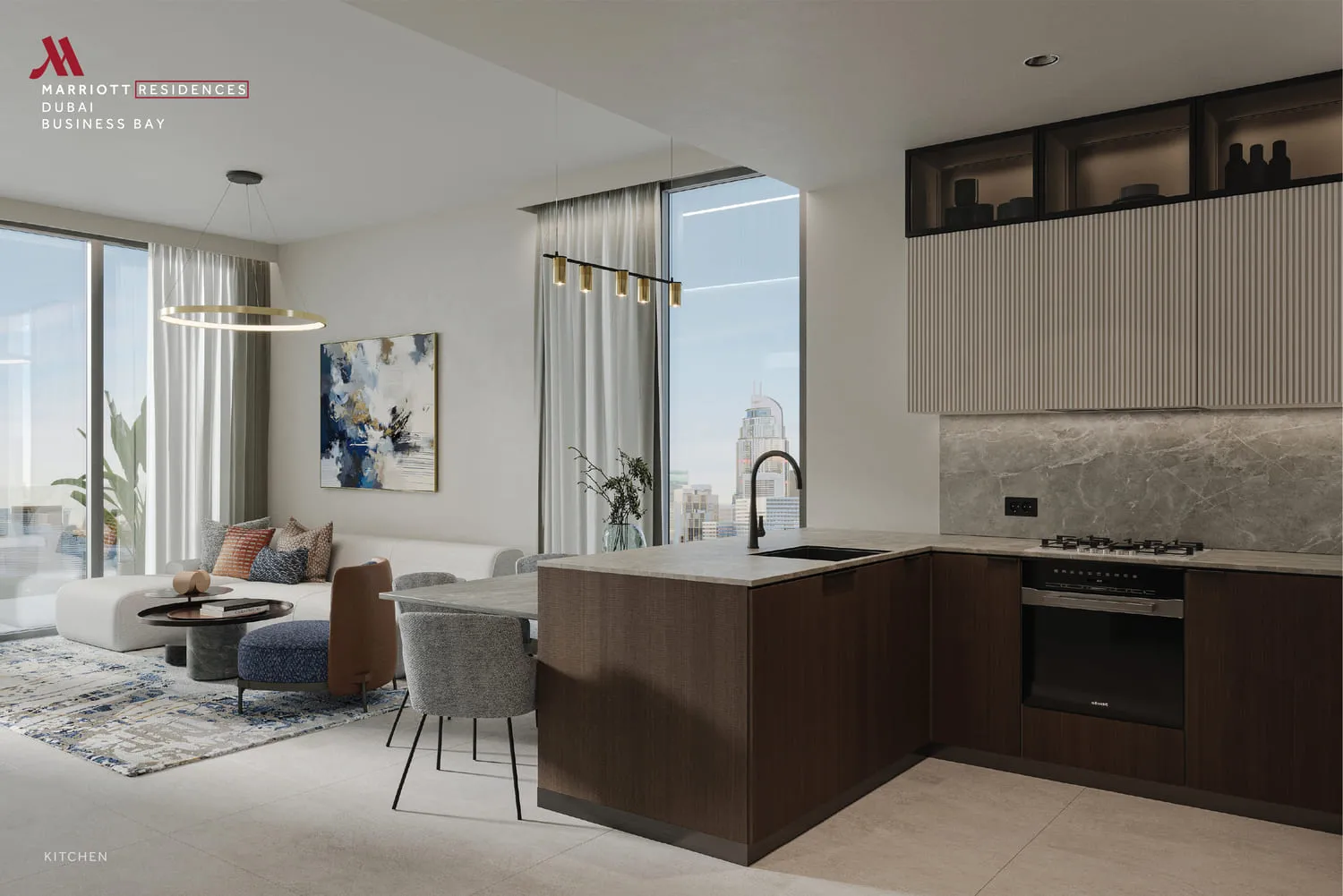 Marriott Residences — кухня-гостиная