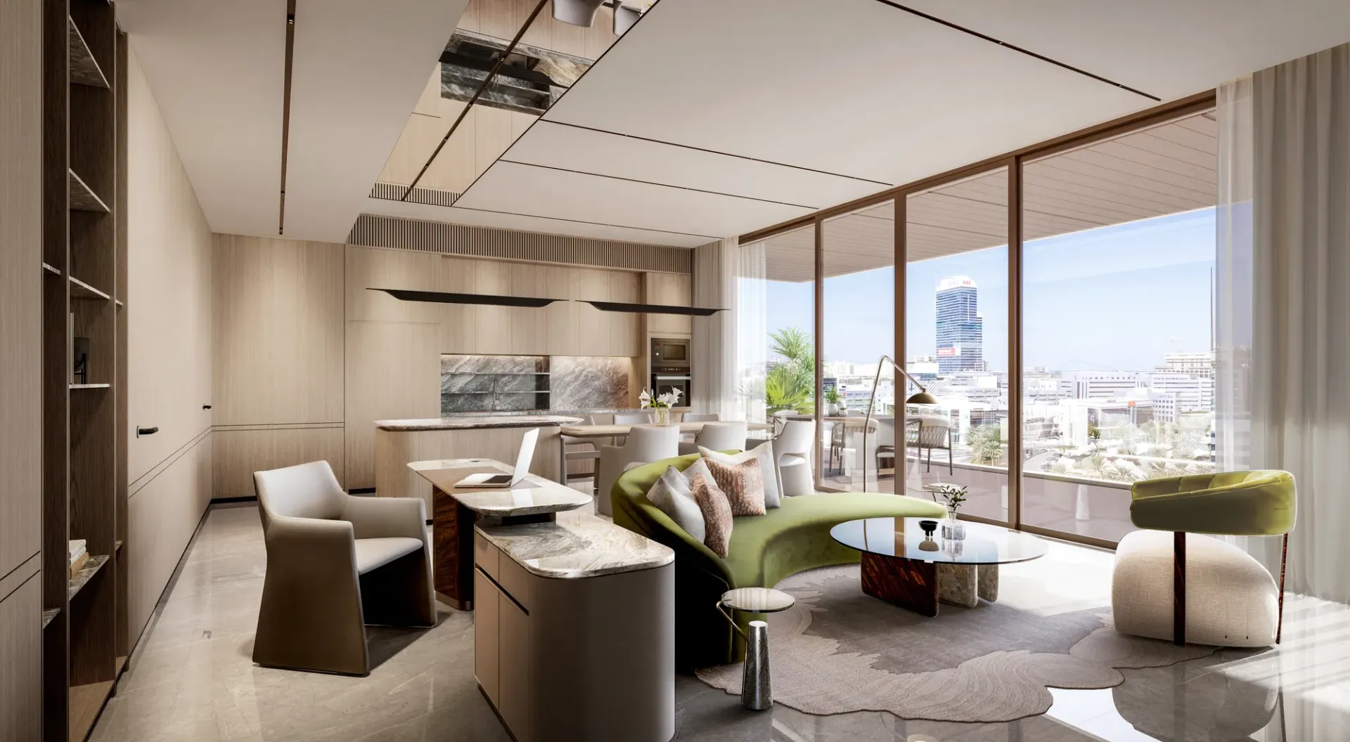 Mas Barsha Residency — интерьер гостиной